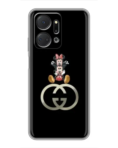 Чехол для Huawei Honor X7a с картинкой «Минни Маус на лого»