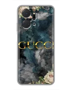Чехол для Huawei Honor X7a с картинкой «Абстрактные цветы Gucci» Чехол для Huawei Honor X7a с картинкой «Абстрактные цветы Gucci»