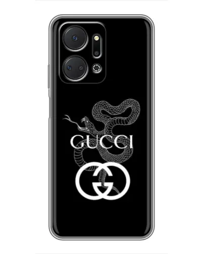 Чехол для Huawei Honor X7a с картинкой «Gucci — серебряная змея»