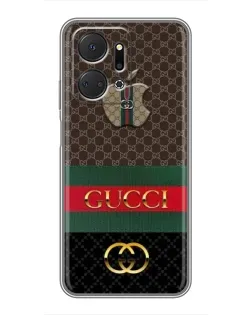 Чехол для Huawei Honor X7a с картинкой «Gucci — брендированный десерт» Чехол для Huawei Honor X7a с картинкой «Gucci — брендированный десерт»