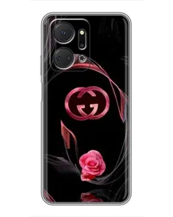 Чехол для Huawei Honor X7a с картинкой «Gucci — неоновая роза» Чехол для Huawei Honor X7a с картинкой «Gucci — неоновая роза»