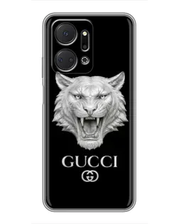 Чехол для Huawei Honor X7a с картинкой «Gucci — серебряный лев» Чехол для Huawei Honor X7a с картинкой «Gucci — серебряный лев»