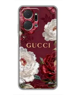 Чехол для Huawei Honor X7a с картинкой «Gucci — бордовые розы» Чехол для Huawei Honor X7a с картинкой «Gucci — бордовые розы»