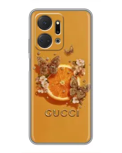 Чехол для Huawei Honor X7a с картинкой «Gucci — золотые бабочки» Чехол для Huawei Honor X7a с картинкой «Gucci — золотые бабочки»