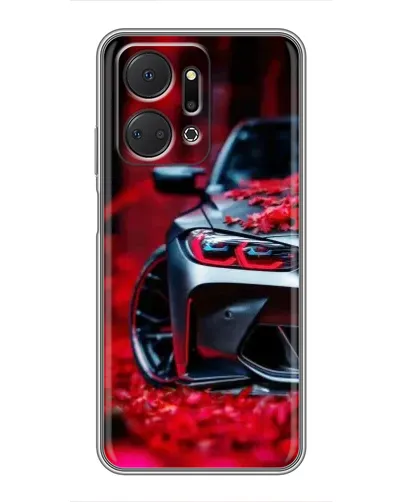 Чехол для Huawei Honor X7a с картинкой «Спортивная BMW и цветы» Чехол для Huawei Honor X7a с картинкой «Спортивная BMW и цветы»