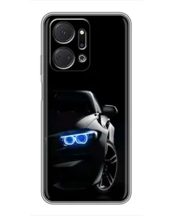 Чехол для Huawei Honor X7a с картинкой «BMW — ночной взгляд»