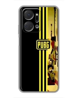 Чехол для Huawei Honor X7a с картинкой «PUBG — камуфляжный шлем»
