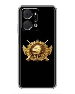 Чехол для Huawei Honor X7a с картинкой «PUBG — оранжевый градиент»