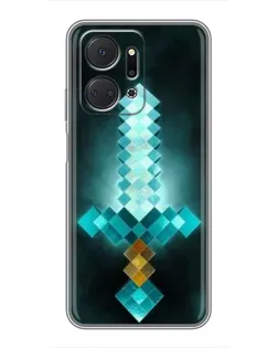 Чехол для Huawei Honor X7a с картинкой «Алмазный меч неон» Чехол для Huawei Honor X7a с картинкой «Алмазный меч неон»