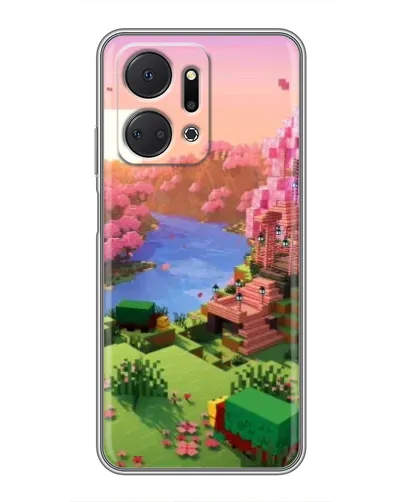 Чехол для Huawei Honor X7a с картинкой «Розовое дерево Minecraft» Чехол для Huawei Honor X7a с картинкой «Розовое дерево Minecraft»