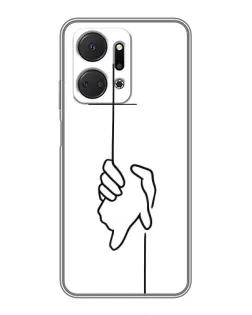 Чехол для Huawei Honor X7a с картинкой «Рука держит»