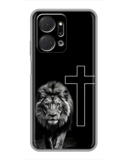 Чехол для Huawei Honor X7a с картинкой «Лев и Крест»