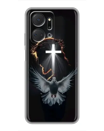 Чехол для Huawei Honor X7a с картинкой «Голубь и Свет»