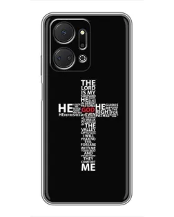Чехол для Huawei Honor X7a с картинкой «Текстовый крест» Чехол для Huawei Honor X7a с картинкой «Текстовый крест»