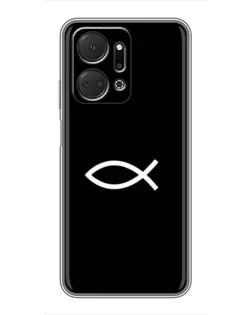Чехол для Huawei Honor X7a с картинкой «Символ рыбы Jesus» Чехол для Huawei Honor X7a с картинкой «Символ рыбы Jesus»