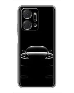 Чехол для Huawei Honor X7a с картинкой «Силуэт Tesla Night»
