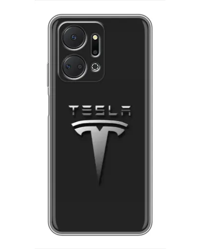 Чехол для Huawei Honor X7a с картинкой «Стальной логотип Tesla» Чехол для Huawei Honor X7a с картинкой «Стальной логотип Tesla»