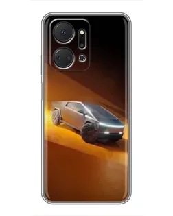 Чехол для Huawei Honor X7a с картинкой «Cybertruck в пустыне»