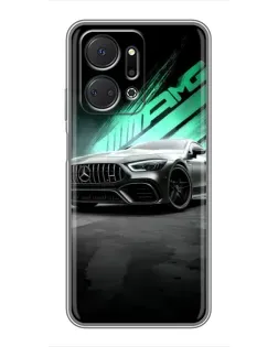 Чехол для Huawei Honor X7a с картинкой «Темный Mercedes AMG»
