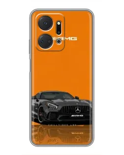 Чехол для Huawei Honor X7a с картинкой «Оранжевый Mercedes AMG»