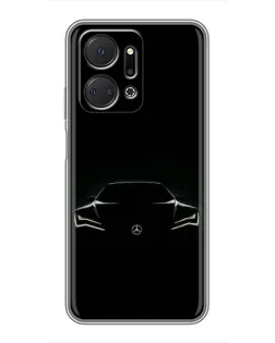 Чехол для Huawei Honor X7a с картинкой «Mercedes — силуэт авто» Чехол для Huawei Honor X7a с картинкой «Mercedes — силуэт авто»