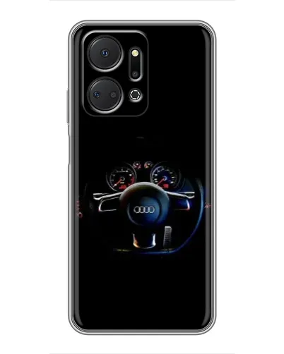 Чехол для Huawei Honor X7a с картинкой «Салон Audi — руль»