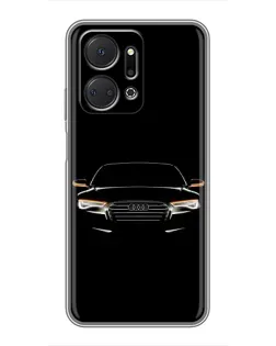 Чехол для Huawei Honor X7a с картинкой «Audi — ночной контур» Чехол для Huawei Honor X7a с картинкой «Audi — ночной контур»