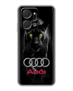 Чехол для Huawei Honor X7a с картинкой «Пантера и Audi» Чехол для Huawei Honor X7a с картинкой «Пантера и Audi»