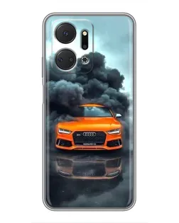 Чехол для Huawei Honor X7a с картинкой «Audi в облаках дыма» Чехол для Huawei Honor X7a с картинкой «Audi в облаках дыма»