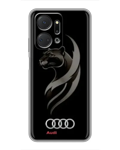 Чехол для Huawei Honor X7a с картинкой «Графика — пантера и Audi»