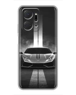 Чехол для Huawei Honor X7a с картинкой «Lamborghini симметрия дорог»