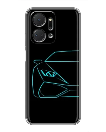 Чехол для Huawei Honor X7a с картинкой «Голубой силуэт Lamborghini» Чехол для Huawei Honor X7a с картинкой «Голубой силуэт Lamborghini»