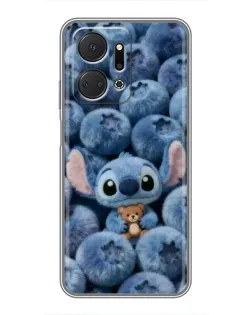 Чехол для Huawei Honor X7a с картинкой «Стич и голубика» Чехол для Huawei Honor X7a с картинкой «Стич и голубика»