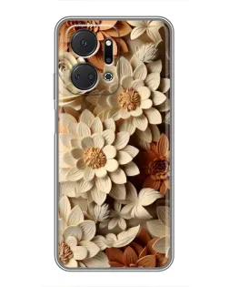 Чехол для Huawei Honor X7a с картинкой «Бежевый флористический декор» Чехол для Huawei Honor X7a с картинкой «Бежевый флористический декор»