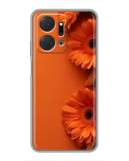 Чехол для Huawei Honor X7a с картинкой «Оранжевые герберы» Чехол для Huawei Honor X7a с картинкой «Оранжевые герберы»