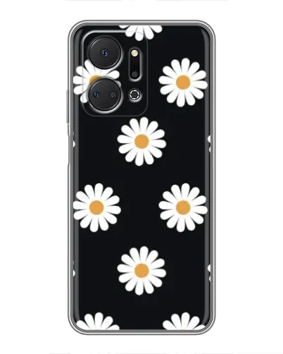 Чехол для Huawei Honor X7a с картинкой «Ромашки на черном» Чехол для Huawei Honor X7a с картинкой «Ромашки на черном»
