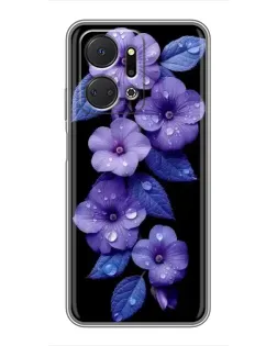 Чехол для Huawei Honor X7a с картинкой «Фиолетовые цветы с росою» Чехол для Huawei Honor X7a с картинкой «Фиолетовые цветы с росою»