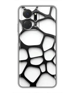 Чохол для Huawei Honor X7a з картинкою «Біла об'ємна сітка»