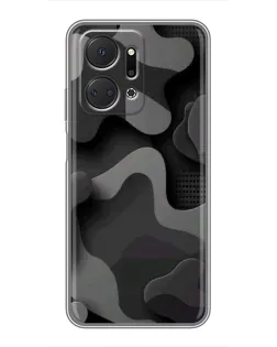 Чехол для Huawei Honor X7a с картинкой «Темный абстрактный камуфляж»