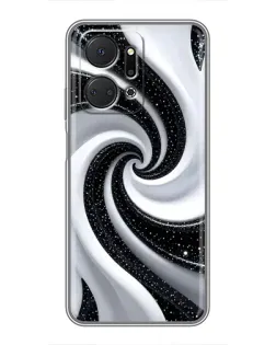 Чехол для Huawei Honor X7a с картинкой «Черно-белая спираль»