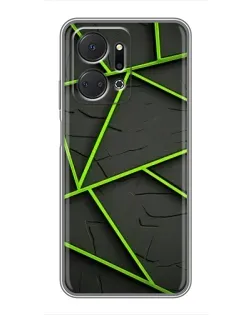 Чохол для Huawei Honor X7a з картинкою «Зелені геометричні лінії» Чохол для Huawei Honor X7a з картинкою «Зелені геометричні лінії»