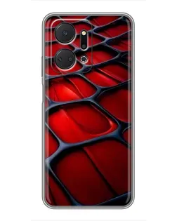 Чохол для Huawei Honor X7a з картинкою «Червона глянцева сітка» Чохол для Huawei Honor X7a з картинкою «Червона глянцева сітка»