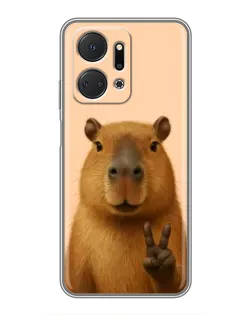 Чехол для Huawei Honor X7a с картинкой «Капибара виктория» Чехол для Huawei Honor X7a с картинкой «Капибара виктория»
