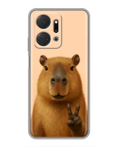 Чехол для Huawei Honor X7a с картинкой «Капибара виктория»