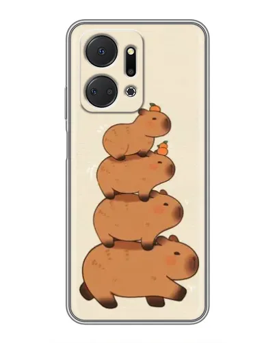 Чехол для Huawei Honor X7a с картинкой «Башня из капибар»