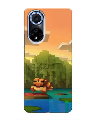 Чехол для Huawei Honor X7b с картинкой «Майнкрафт закат солнца»