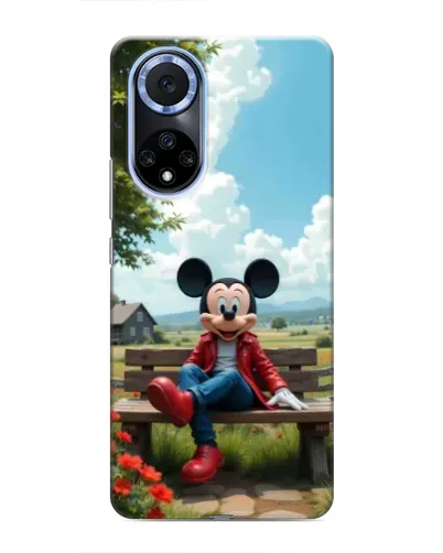 Чехол для Huawei Honor X7b с картинкой «Микки на скамейке»