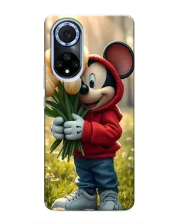 Чехол для Huawei Honor X7b с картинкой «Микки с тюльпанами»