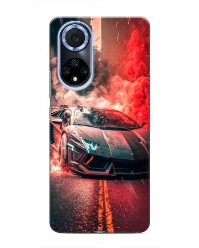 Чехол для Huawei Honor X7b с картинкой «Lamborghini красный дым»