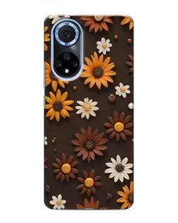 Чехол для Huawei Honor X7b с картинкой «Узор из маленьких подсолнухов»